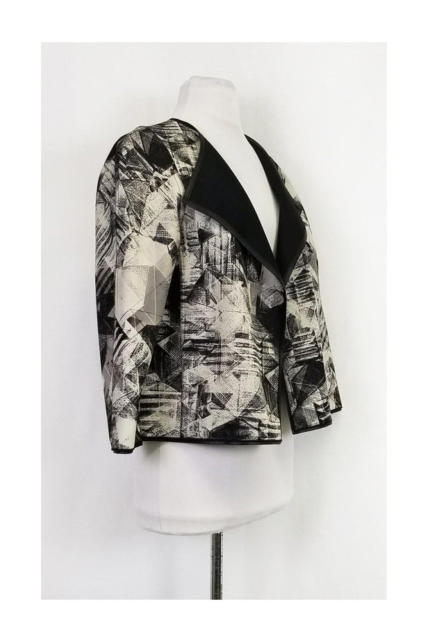 Current Boutique-Lafayette 148 - Abstract Print Open Jacket Sz P