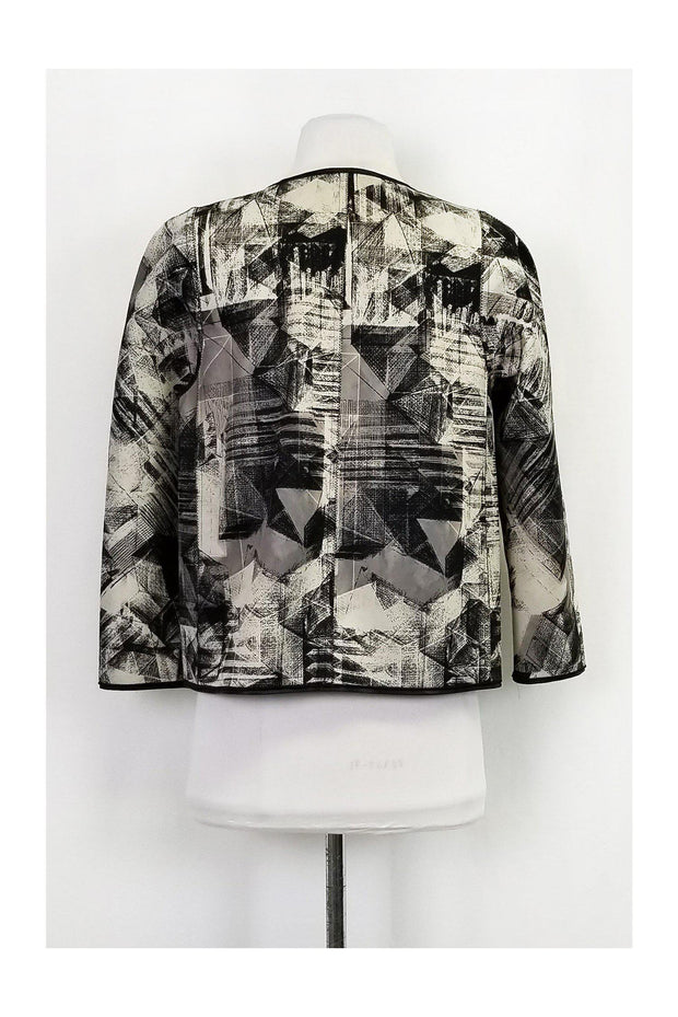 Current Boutique-Lafayette 148 - Abstract Print Open Jacket Sz P