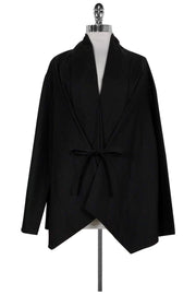 Current Boutique-Lafayette 148 - Black Oversized Tie Front Jacket Sz P