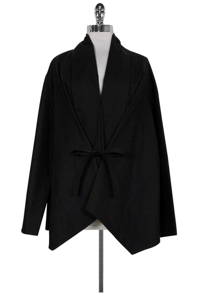 Current Boutique-Lafayette 148 - Black Oversized Tie Front Jacket Sz P