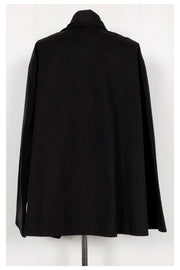 Current Boutique-Lafayette 148 - Black Oversized Tie Front Jacket Sz P