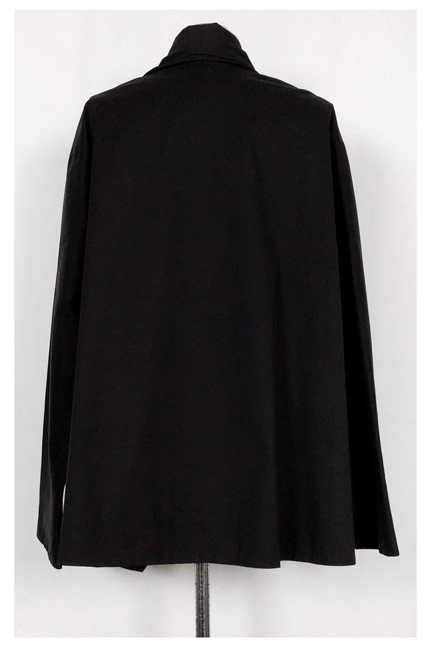 Current Boutique-Lafayette 148 - Black Oversized Tie Front Jacket Sz P