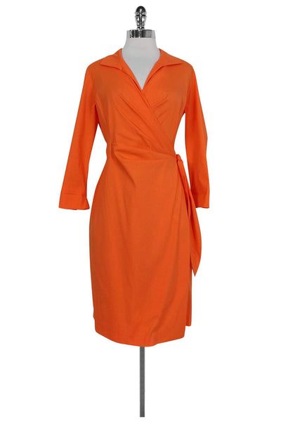 Current Boutique-Lafayette 148 - Orange Wrap Dress Sz 2