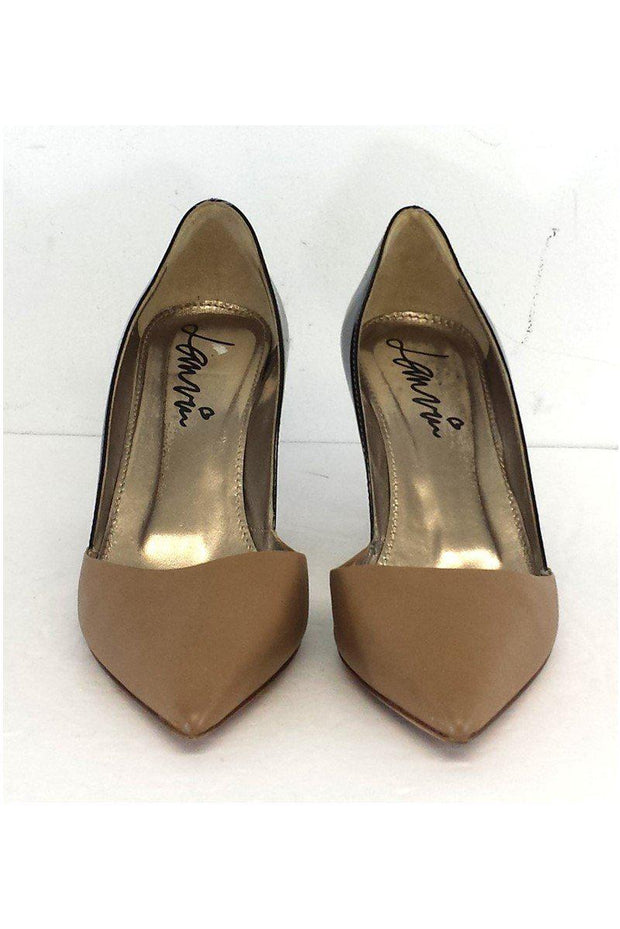 Current Boutique-Lanvin - Tan & Black Patent Leather Colorblock Heels Sz 11