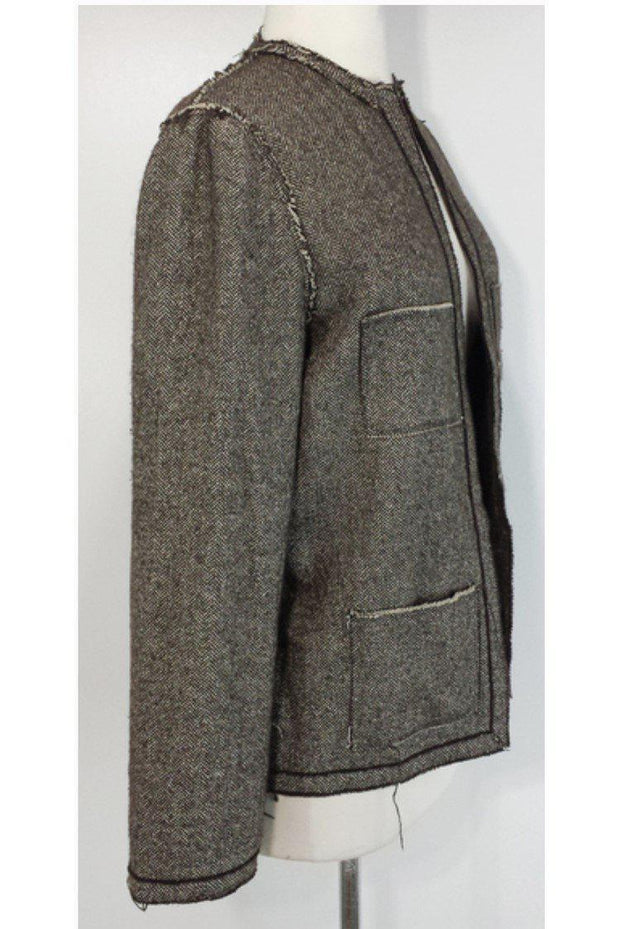 Current Boutique-Lanvin - Brown Tone Open Front Jacket Sz M