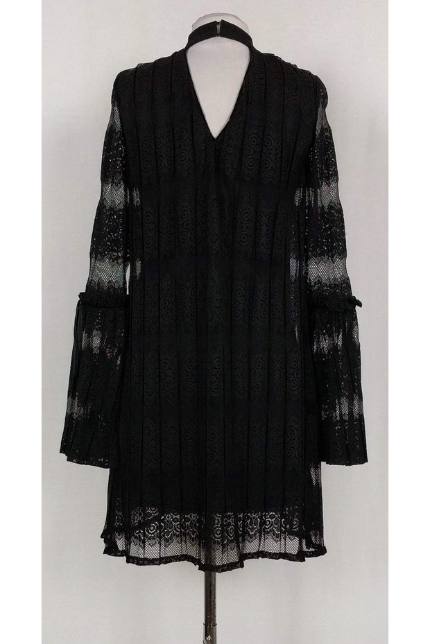 Current Boutique-Laundry by Shelli Segal - Black Lace Pleated Dress Sz 0