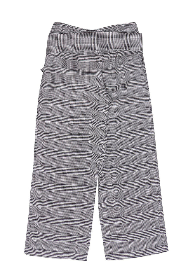 Current Boutique-Layeur - Black & White Herringbone Print Wide Leg Trousers Sz XL