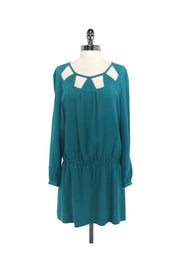 Current Boutique-Leifsdottir - Teal Silk Elastic Drop Waist Dress Sz 6