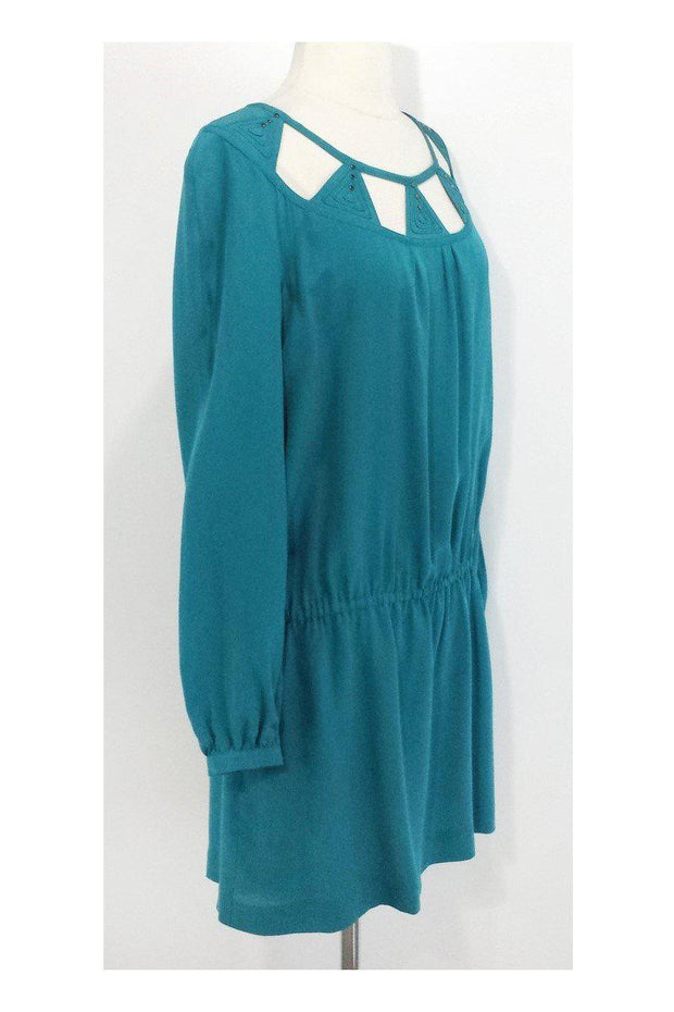 Current Boutique-Leifsdottir - Teal Silk Elastic Drop Waist Dress Sz 6