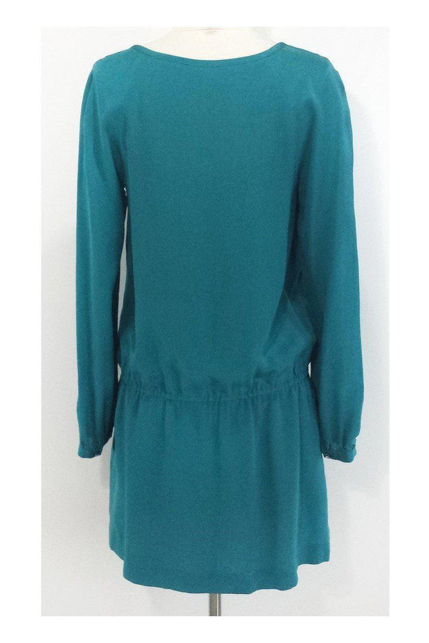 Current Boutique-Leifsdottir - Teal Silk Elastic Drop Waist Dress Sz 6