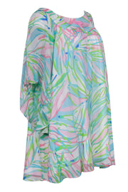Current Boutique-Lilly Pulitzer - White & Multicolored Abstract Print Silk Shift Dress Sz XS