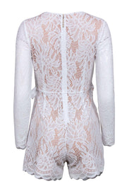 Current Boutique-Lilly Pulitzer - White Lace Long Sleeve Mini Wrap Romper Sz XS