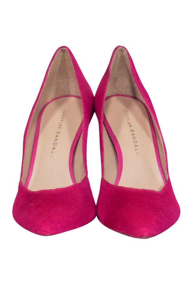 Current Boutique-Loeffler Randall - Fuchsia Pony Hair Pointed Toe Pumps Sz 6