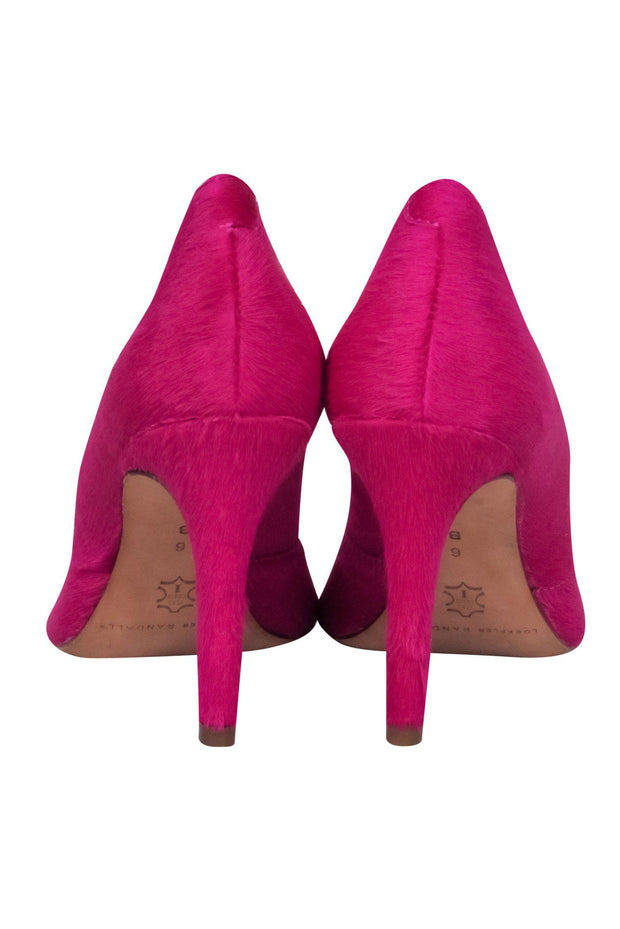 Current Boutique-Loeffler Randall - Fuchsia Pony Hair Pointed Toe Pumps Sz 6
