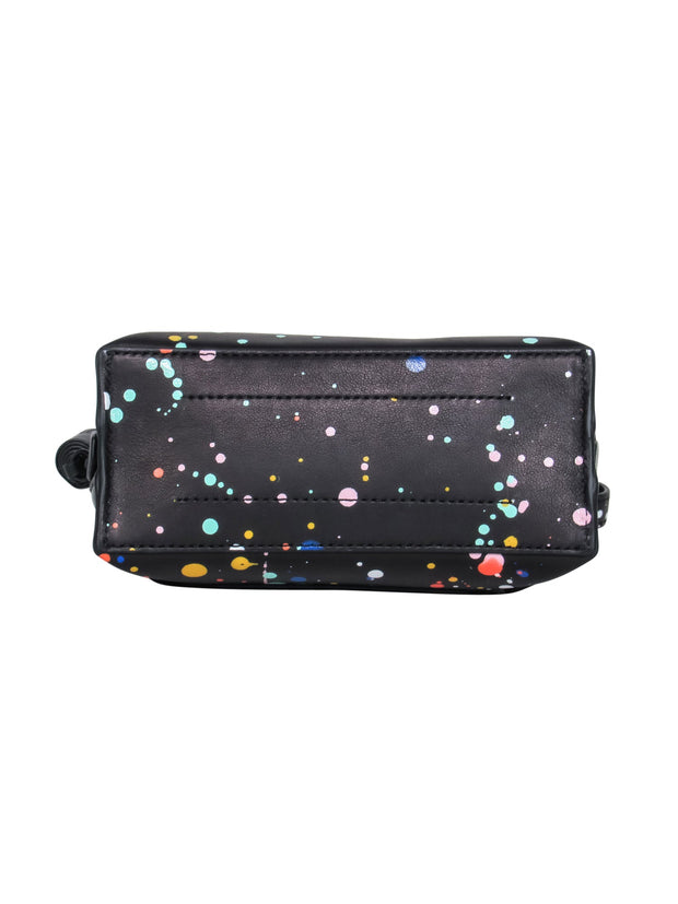 Current Boutique-Loeffler Randall – Black Leather w/ Multicolor Paint Splash Mini Crossbody Bag