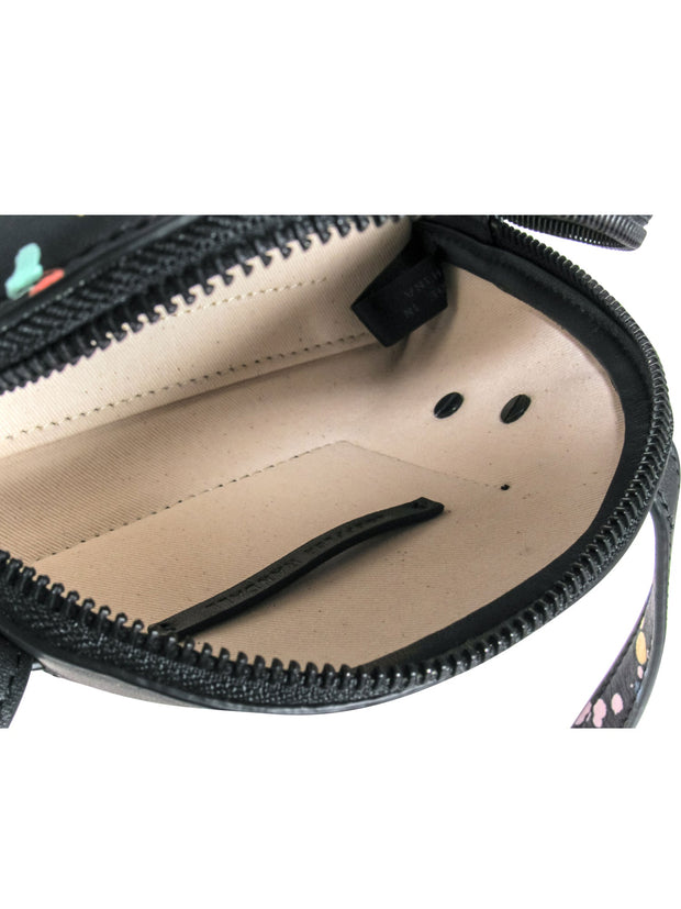 Current Boutique-Loeffler Randall – Black Leather w/ Multicolor Paint Splash Mini Crossbody Bag