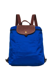 Current Boutique-Longchamp - Blue & Brown Mini Backpack w/ Leather Accents