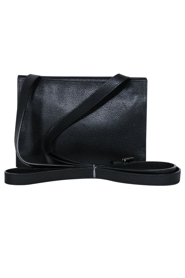 Current Boutique-Longchamp - Black Pebbled Leather Wallet Crossbody Bag