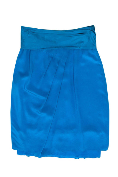 Current Boutique-Louis Vuitton - Teal Silk Skirt w/ Satin Sash Sz 4