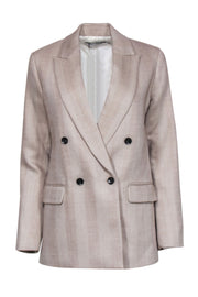 Current Boutique-M.M. Lafleur - Tan Herringbone Double Breasted Blazer Sz 0