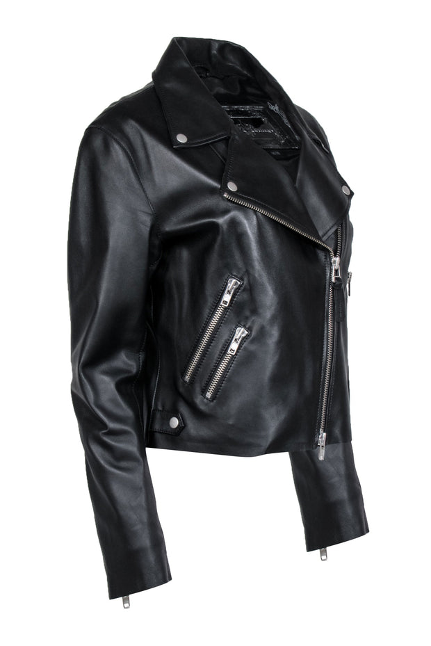 Current Boutique-Mackage - Black Genuine Leather Moto Style Jacket Sz M