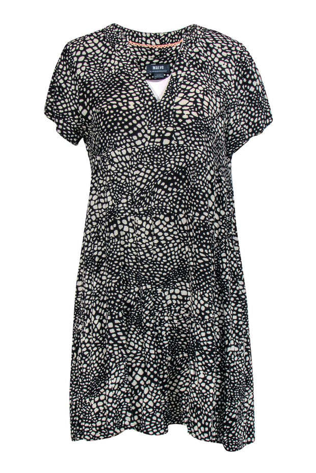 Current Boutique-Maeve - Black & White Dot Print Shift Dress Sz MP