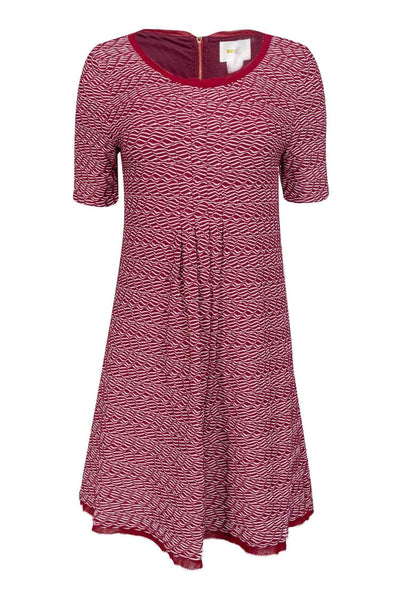 Current Boutique-Maeve - Red & White Textured Dress Sz M