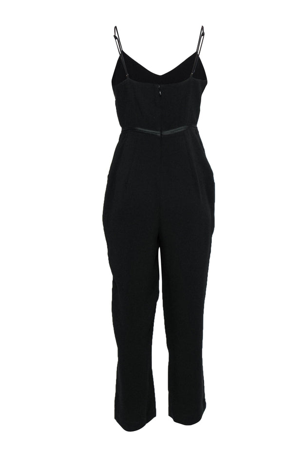 Current Boutique-Maeve - Black Sleeveless Wide Leg Jumpsuit w/ Satin Trim Sz 6