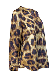 Current Boutique-Magaschoni - Animal Print Silk Blouse Sz 8