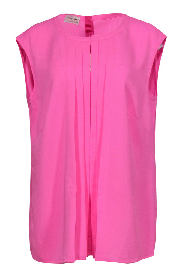 Current Boutique-Maison Common - Bubblegum Pink Textured Tank w/ Pleats Sz 14