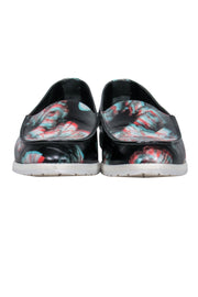 Current Boutique-Maison Martin Margiela - Black & Multicolored 3D Floral Print Loafers Sz 10