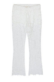 Current Boutique-Maje - White Lace Crocheted Flare Pants Sz S