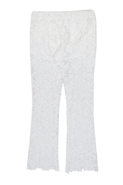 Current Boutique-Maje - White Lace Crocheted Flare Pants Sz S