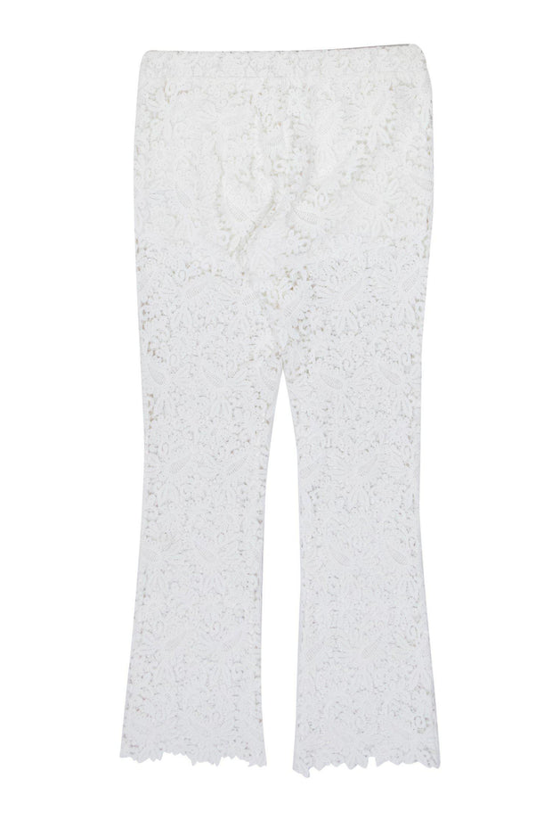 Current Boutique-Maje - White Lace Crocheted Flare Pants Sz S