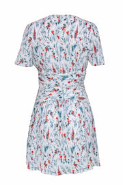 Current Boutique-Maje - White, Green & Orange Floral Print Dress w/ Accordion Pleats Sz L
