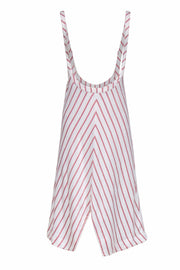 Current Boutique-Maje - Cream & Red Diagonal Stripe Sleeveless Jumper Dress Sz S
