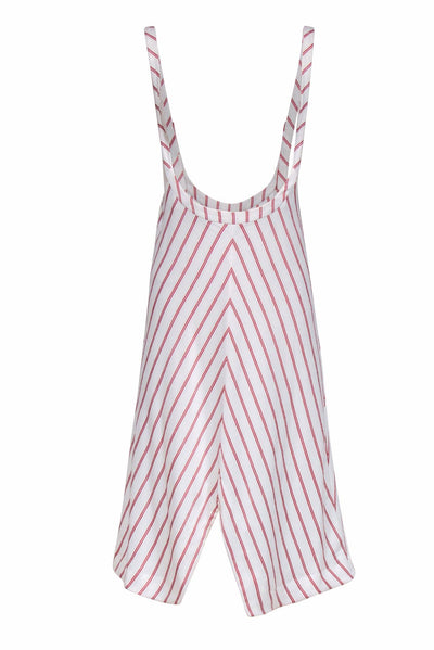 Current Boutique-Maje - Cream & Red Diagonal Stripe Sleeveless Jumper Dress Sz S