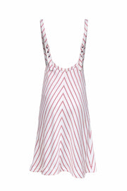 Current Boutique-Maje - Cream & Red Diagonal Stripe Sleeveless Jumper Dress Sz S
