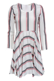 Current Boutique-Maje - Cream Striped Fit & Flare Dress Sz S