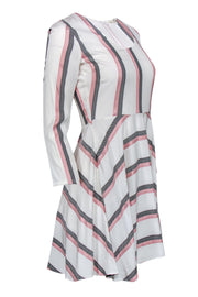Current Boutique-Maje - Cream Striped Fit & Flare Dress Sz S