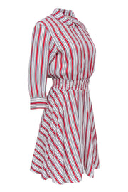 Current Boutique-Maje - White & Red Striped Shirt Dress Sz L