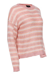Current Boutique-Majorelle - Pink & Peach Striped Fuzzy Sweater Sz XS