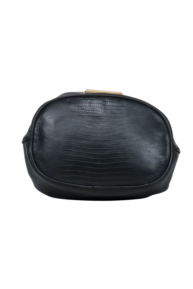 Current Boutique-Marc by Marc Jacobs - Black Textured Leather Drawstring Bucket Bag