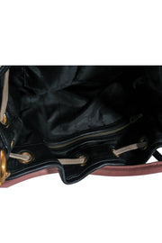 Current Boutique-Marc by Marc Jacobs - Black Textured Leather Drawstring Bucket Bag