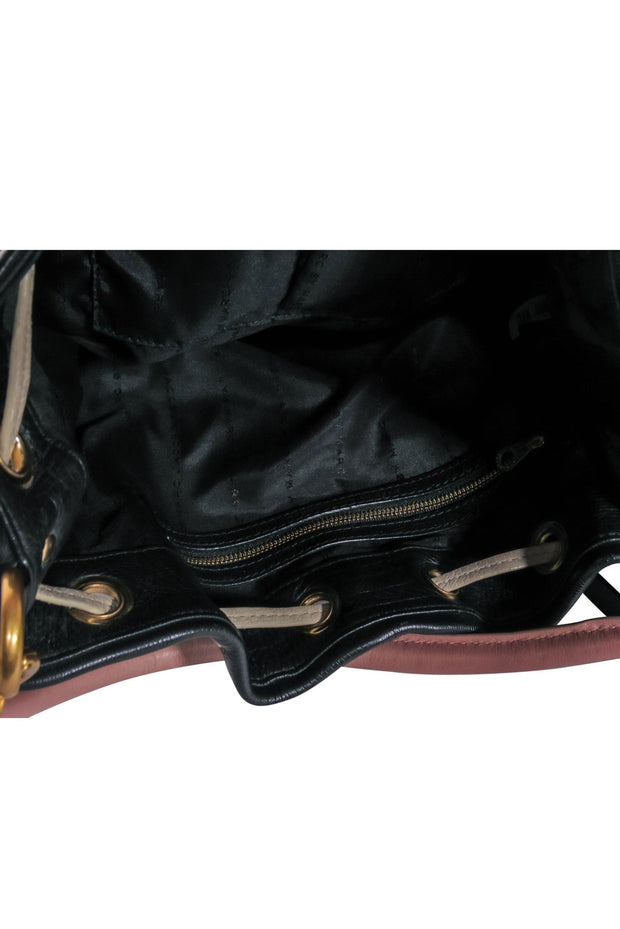 Current Boutique-Marc by Marc Jacobs - Black Textured Leather Drawstring Bucket Bag