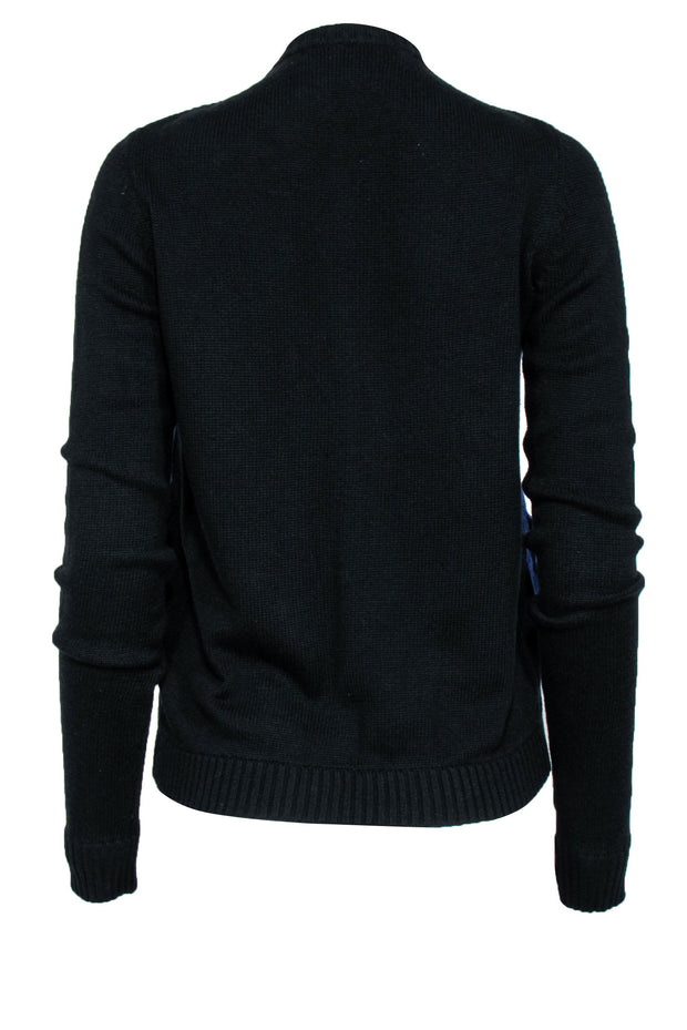 Current Boutique-Marc by Marc Jacobs - Blue & Black Colorblocked Quilted Cardigan Sz S