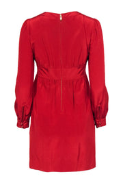 Current Boutique-Marc by Marc Jacobs - Red Long Sleeve V-Neck Sheath Dress Sz 0