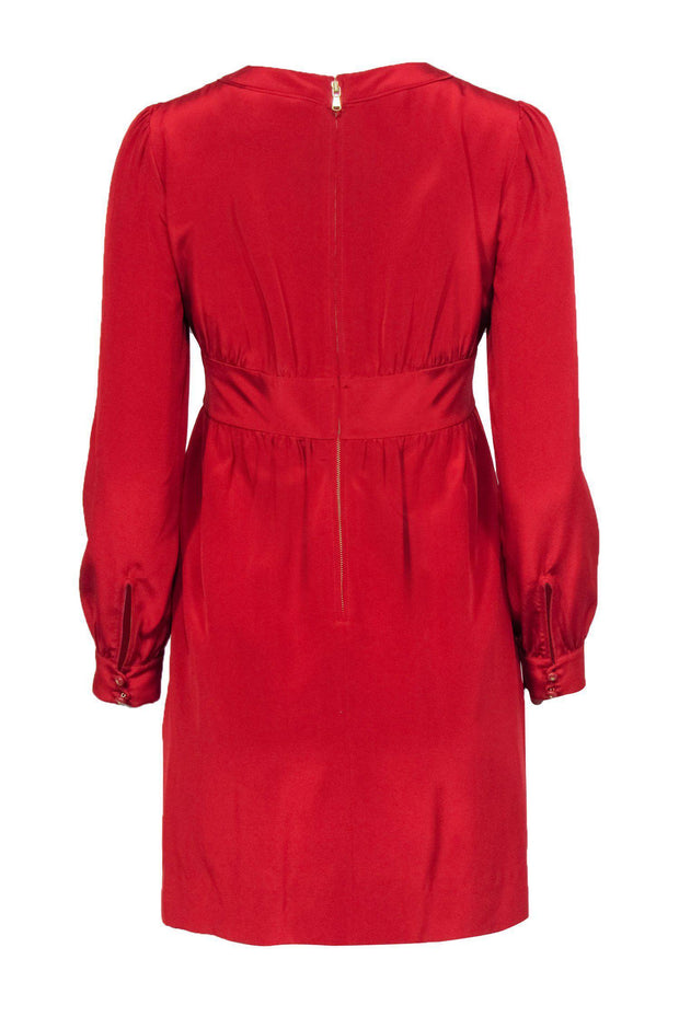 Current Boutique-Marc by Marc Jacobs - Red Long Sleeve V-Neck Sheath Dress Sz 0