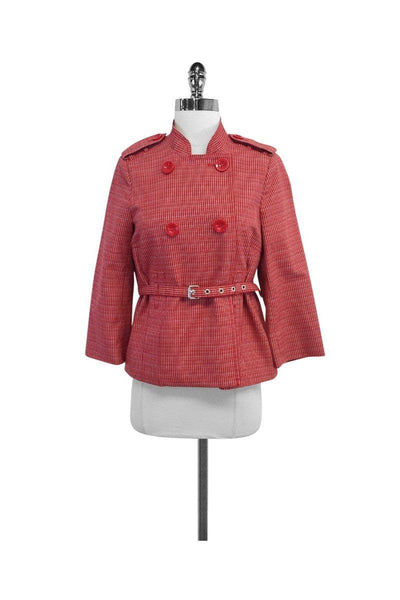 Current Boutique-Marc by Marc Jacobs - Red & White Cotton Blend Jacket Sz S