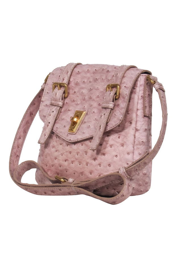 Current Boutique-Marc by Marc Jacobs - Pink Faux Ostritch Embossed Leather Satchel